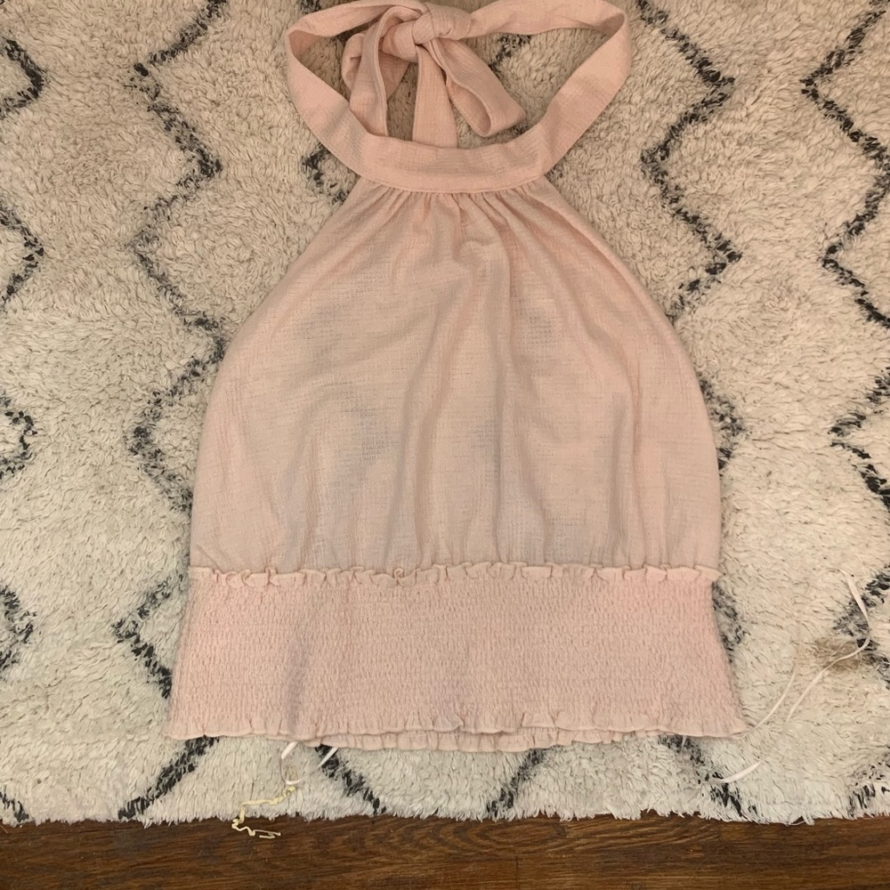 Free People halter top size L blush pink backless. New without tags.